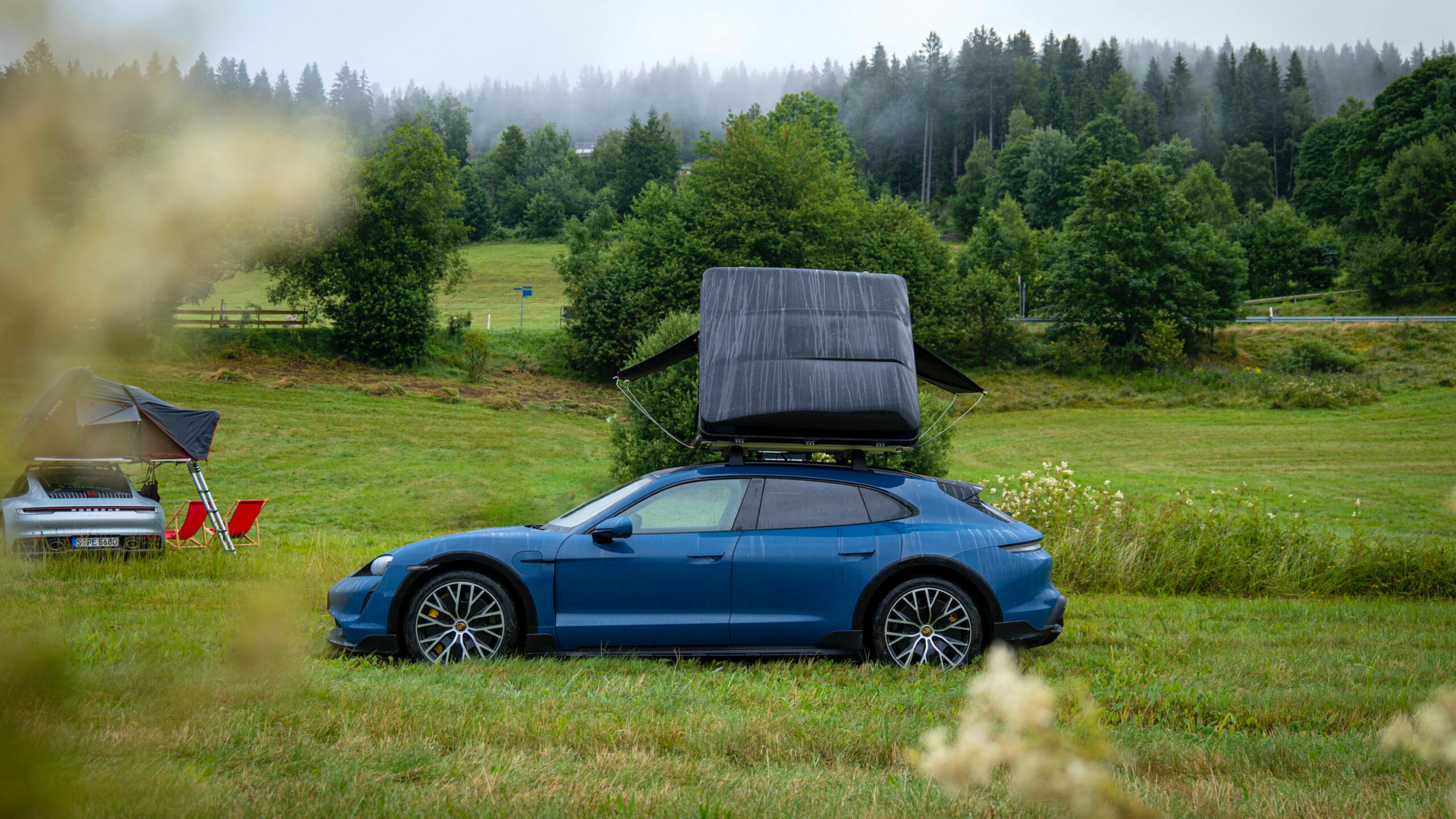 Porsche Taycan with Porsche Roof Tent