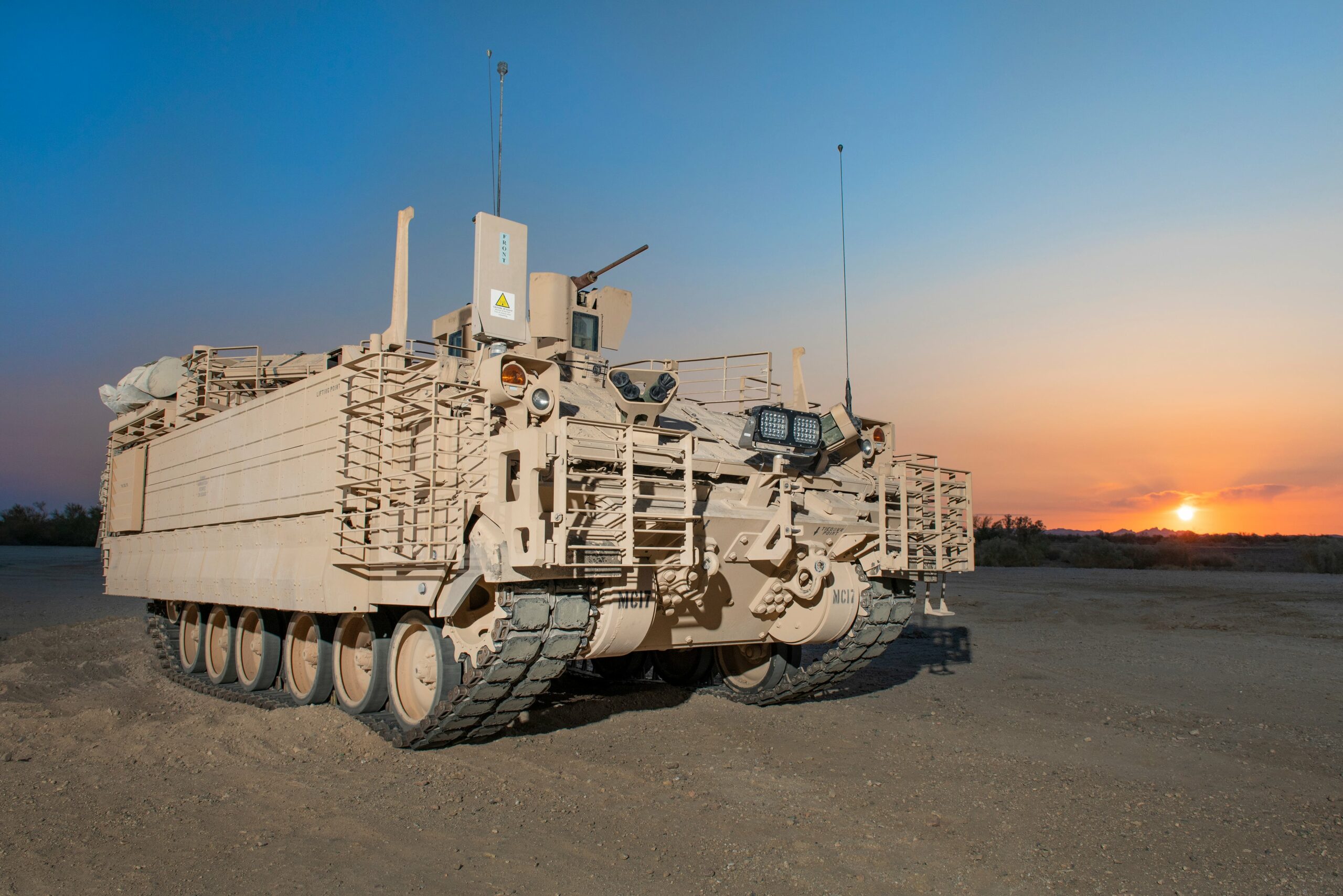 Indirect Fire Infantryman from 4th Squadron, 9th U.S. Cavalry Regiment “Dark Horse,” 2nd Armored Brigade Combat Team, 1st Cavalry Division, conduct mortar training in the Armored Multi-Purpose Vehicle (AMPV) variant at Curry Mortar Complex, Fort Hood, Texas.